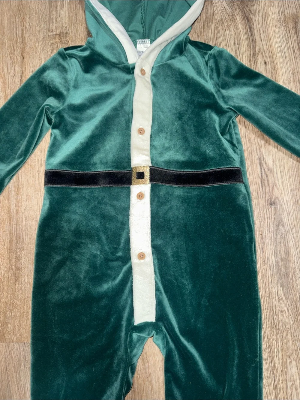 Carter’s Baby Elf Hooded Jumpsuit in Green Size 18 Months